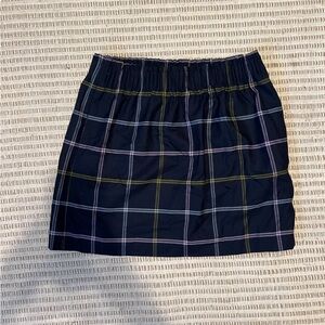 J. Crew windowpane checked navy mini skirt size 14